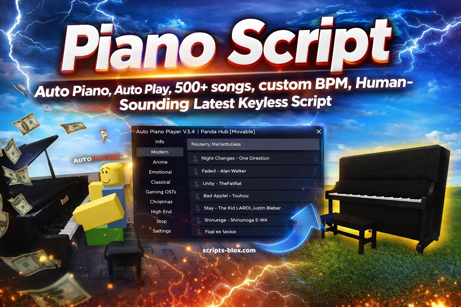 Piano Script » No Key, Auto Play (Roblox Script) » Roblox Scripts Hub ...