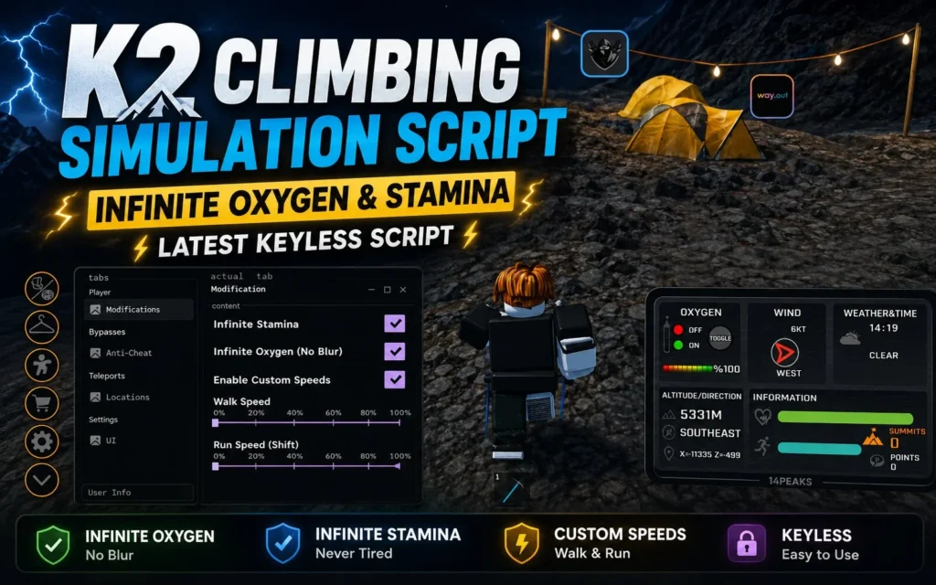 K2 CLIMBING SIMULATION Script