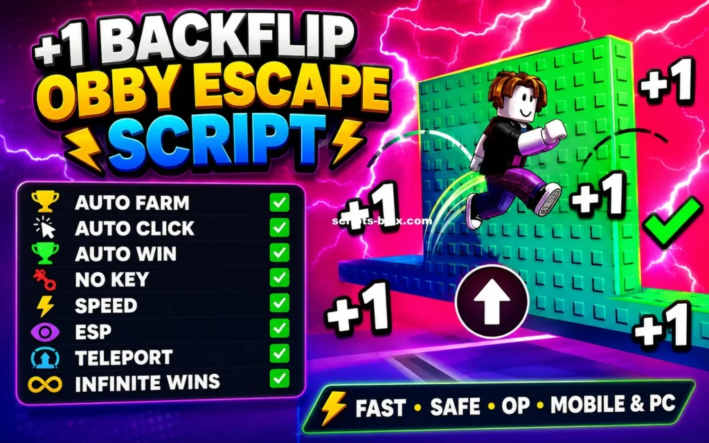 +1 Backflip Obby Escape Script