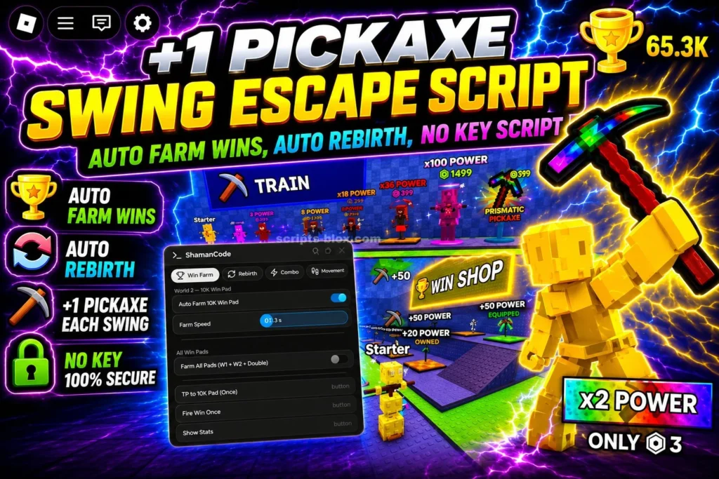+1 Pickaxe Swing Escape Script