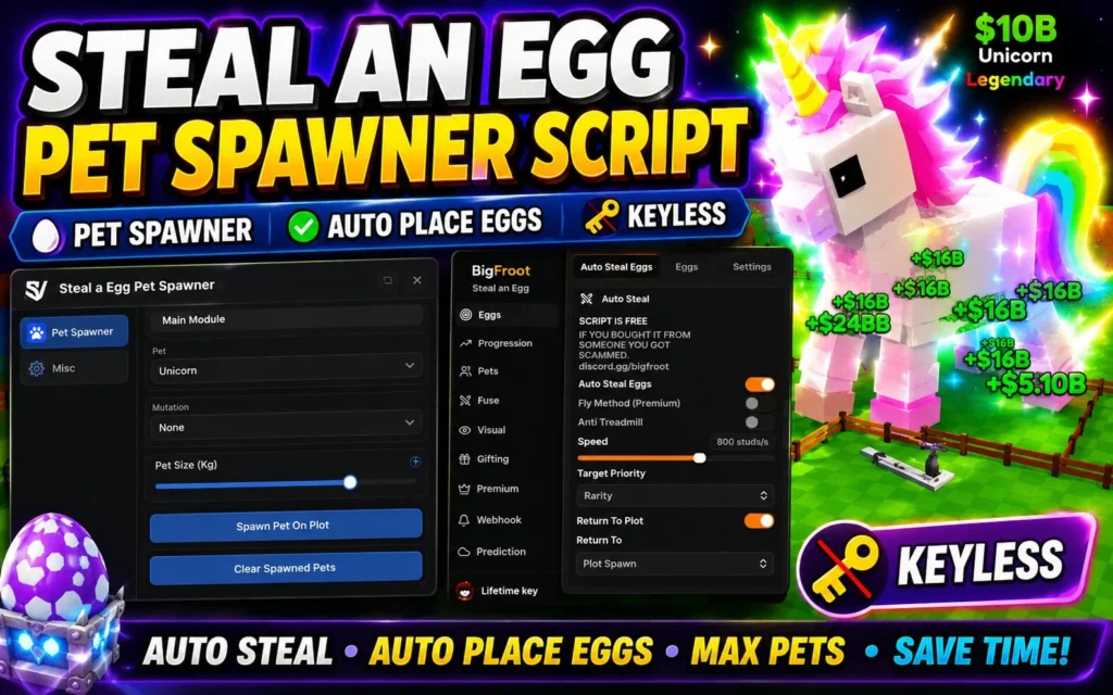 Steal An Egg Pet Spawner Script